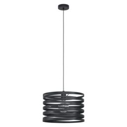 Loops Pendant Ceiling Light Colour Black Shade Black Spirals Long Cable Bulb E27 1x40W - thumbnail 1