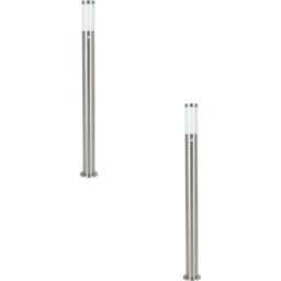Loops 2 PACK IP44 Outdoor Bollard Light PIR Sensor Stainless Steel 1100mm Lamp Post in Metallics - thumbnail 1