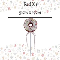 VFM e-Store Christmas Doughnut Pick Decoration 51cm x 17cm Red X 1 - Size: 51 cm x 17 cm - thumbnail 2