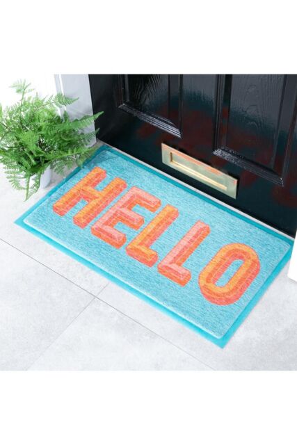 Artsy Mats Hello Doormat (70 x 40cm) in Blue - Size: 40 cm x 70 cm - image 1
