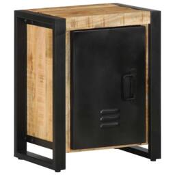 Berkfield Home Beautiful Bedside Cabinet 40x30x51 cm Solid Rough Wood Mango in Brown - Size: 40 x 30 x 51 cm - thumbnail 4