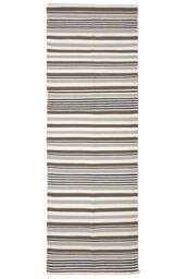 Homescapes Modern Scandinavian Style Striped Cotton Hall Runner, 66 x 200 cm in Grey - Size: 66 cm x 200 cm - thumbnail 2
