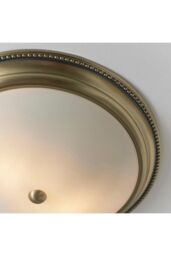 Netlighting Atlas 2 Light Flush Ceiling Light Antique Brass Acid Glass E27 in Gold - thumbnail 5