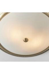 Netlighting Atlas 2 Light Flush Ceiling Light Antique Brass Acid Glass E27 in Gold - thumbnail 6