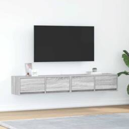 Berkfield Home TV Cabinets 2 pcs Grey Sonoma 80x31x25.5 cm Engineered Wood - thumbnail 2
