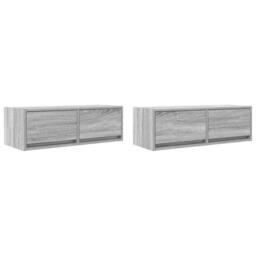 Berkfield Home TV Cabinets 2 pcs Grey Sonoma 80x31x25.5 cm Engineered Wood - thumbnail 1