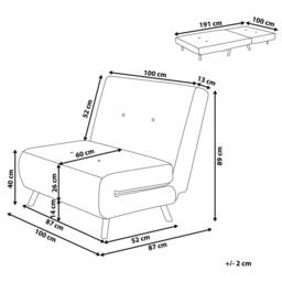 Wyld and Coco Red Fabric Single Sofa Bed - Compact Fold-Out Sleeper - thumbnail 3