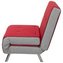 Wyld and Coco Red Fabric Single Sofa Bed - Compact Fold-Out Sleeper - thumbnail 6