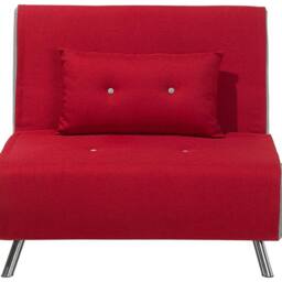 Wyld and Coco Red Fabric Single Sofa Bed - Compact Fold-Out Sleeper - thumbnail 2