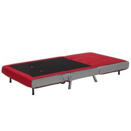 Wyld and Coco Red Fabric Single Sofa Bed - Compact Fold-Out Sleeper - thumbnail 4
