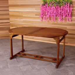 Charles Bentley Acacia Hardwood Oval Extendable Table in Natural - thumbnail 2