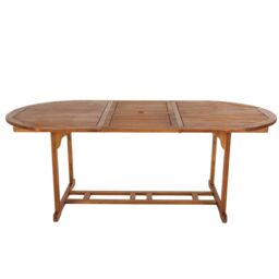 Charles Bentley Acacia Hardwood Oval Extendable Table in Natural - thumbnail 6