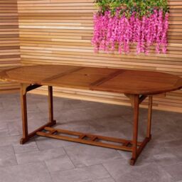 Charles Bentley Acacia Hardwood Oval Extendable Table in Natural - thumbnail 3