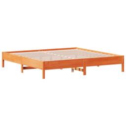 Berkfield Home Beautiful Bed Frame Frame Wax Brown 180x200 cm Super King Solid W - thumbnail 3