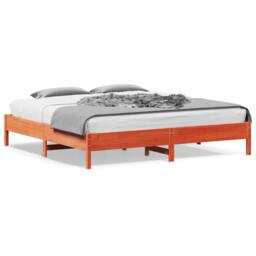 Berkfield Home Beautiful Bed Frame Frame Wax Brown 180x200 cm Super King Solid W - thumbnail 2
