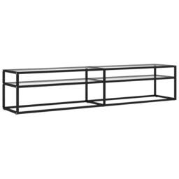 Berkfield Home TV Cabinet Transparent 200x40x40.5 cm Tempered Glass in Clear - thumbnail 3