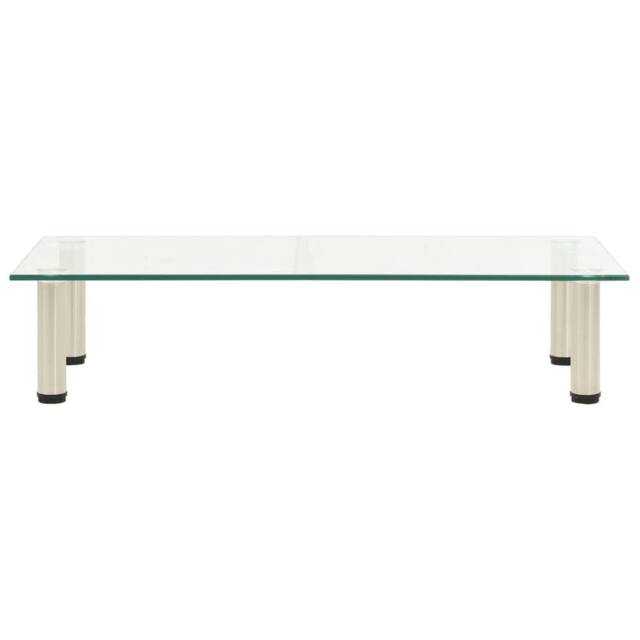 Berkfield Home TV Stand Transparent 80x35x17 cm Tempered Glass in Clear - Size: 80 x 35 x 17 cm - image 1