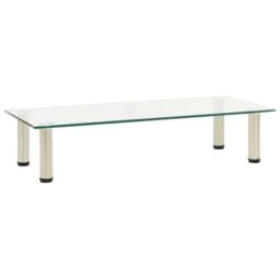 Berkfield Home TV Stand Transparent 80x35x17 cm Tempered Glass in Clear - Size: 80 x 35 x 17 cm - thumbnail 2