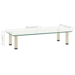 Berkfield Home TV Stand Transparent 80x35x17 cm Tempered Glass in Clear - Size: 80 x 35 x 17 cm - thumbnail 5