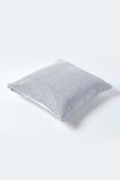Homescapes Cotton Halden Cushion Cover in Grey - Size: 60 cm x 60 cm - thumbnail 3