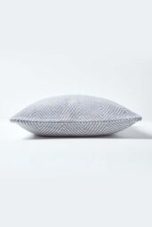Homescapes Cotton Halden Cushion Cover in Grey - Size: 60 cm x 60 cm - thumbnail 2