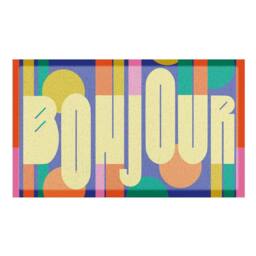 Artsy Mats Elizabeth Olwen Bonjour Indoor/Outdoor Doormat (70x40cm) in Yellow - Size: 40 cm x 70 cm - thumbnail 2