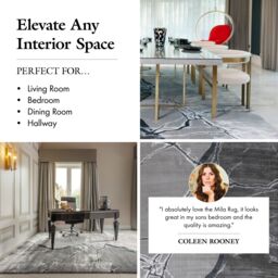 London Rug Company Mila Luxury Abstract Short Pile Rug in Grey - Size: 160 cm x 230 cm - thumbnail 5