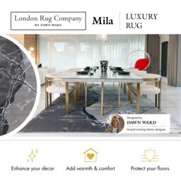 London Rug Company Mila Luxury Abstract Short Pile Rug in Grey - Size: 160 cm x 230 cm - thumbnail 3