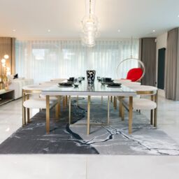 London Rug Company Mila Luxury Abstract Short Pile Rug in Grey - Size: 160 cm x 230 cm - thumbnail 2