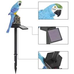 NESTLUNE Parrot LED Solar Garden Light - Waterproof Outdoor in Blue - thumbnail 3