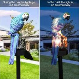 NESTLUNE Parrot LED Solar Garden Light - Waterproof Outdoor in Blue - thumbnail 4
