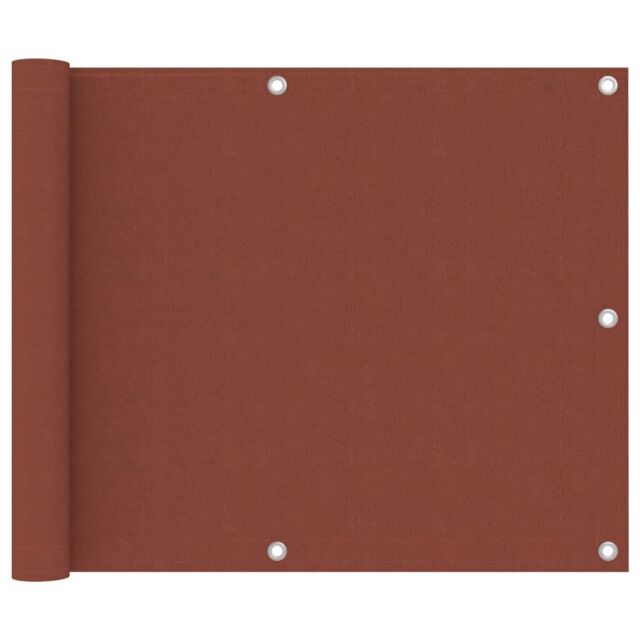 Berkfield Home Balcony Screen Terracotta 75x500 cm Oxford Fabric in Brown - image 1