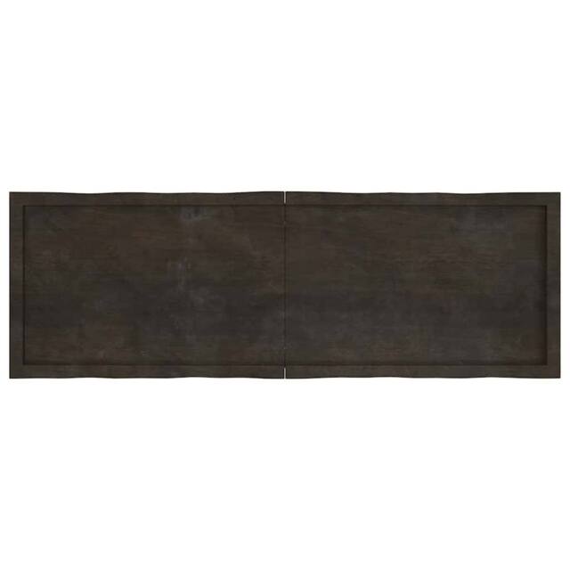 Berkfield Home Table Top Dark Grey 160x50x(2-4) cm Treated Solid Wood Live Edge in Dark Brown - image 1
