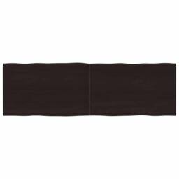 Berkfield Home Table Top Dark Grey 160x50x(2-4) cm Treated Solid Wood Live Edge in Dark Brown - thumbnail 2