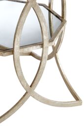 Orsina Elegant Cross Design Side Table, Sturdy Small Table For Livingroom, Durable Bed Side Table For Bedroom in Silver - thumbnail 3