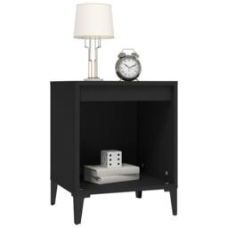 Berkfield Home Elegant Bedside Cabinet Black 40x35x50 cm - Size: 40 x 35 x 50 cm - thumbnail 4