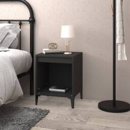 Berkfield Home Elegant Bedside Cabinet Black 40x35x50 cm - Size: 40 x 35 x 50 cm - thumbnail 1