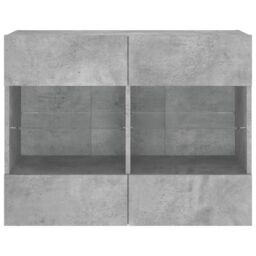 Berkfield Home TV Wall Cabinet with LED Lights Concrete Grey 78.5x30x60.5 cm - thumbnail 7