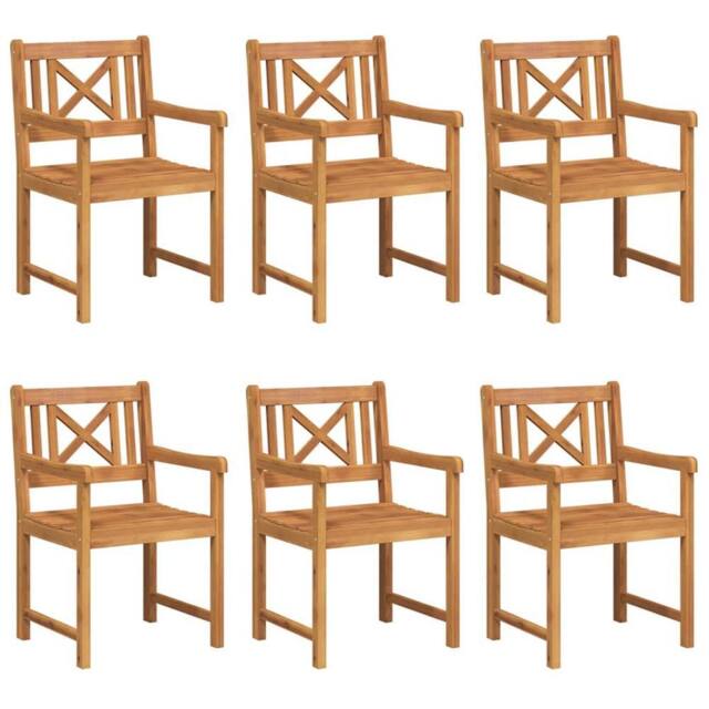 Berkfield Home Garden Chairs 6 pcs 56x55.5x90 cm Solid Wood Acacia in Brown - image 1