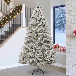 Berkfield Home Artificial Christmas Tree Green & White 270 cm PVC & Metal - thumbnail 1