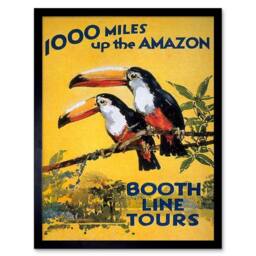 "Artery8 Amazon Toucan River Brazil South America Jungle Rain Forest Framed Art in Yellow - Size: W12"" x H16""" - thumbnail 1
