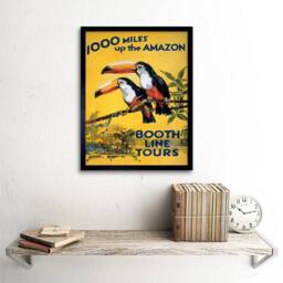 "Artery8 Amazon Toucan River Brazil South America Jungle Rain Forest Framed Art in Yellow - Size: W12"" x H16""" - thumbnail 2