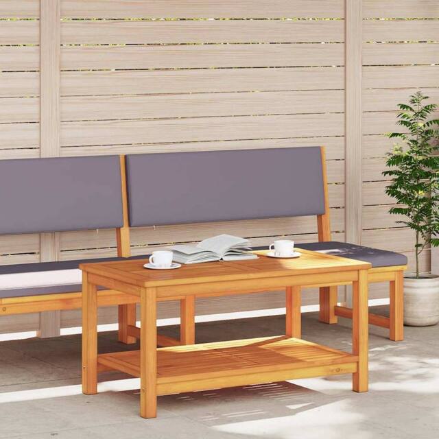 Berkfield Home Modern Coffee Table 110x55x45 cm Solid Acacia Wood in Brown - Size: 110 x 55 x 45 cm - image 1