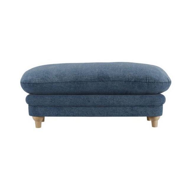 Lemon Pavilion Furniture Plumpton Footstool Weave - L53.5 x W113.5 x H49.5 cm - Denim Blue/Oak in Blue - Size: 1 Pack - image 1