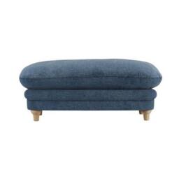 Lemon Pavilion Furniture Plumpton Footstool Weave - L53.5 x W113.5 x H49.5 cm - Denim Blue/Oak in Blue - Size: 1 Pack