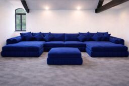 HOB Furniture Oyster Oxford U Shape Chaise Sofa - Sofa Only - 10ftx6ftx6ft in Mid Navy - thumbnail 2