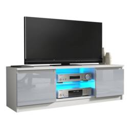 Mex Furniture LTD TV Unit Aura 120cm - White & Grey Gloss Doors & LED Lights - thumbnail 3