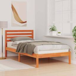 Berkfield Home Elegant with Headboard Wax brown 80 x 200 cm Solid pine wood - thumbnail 4