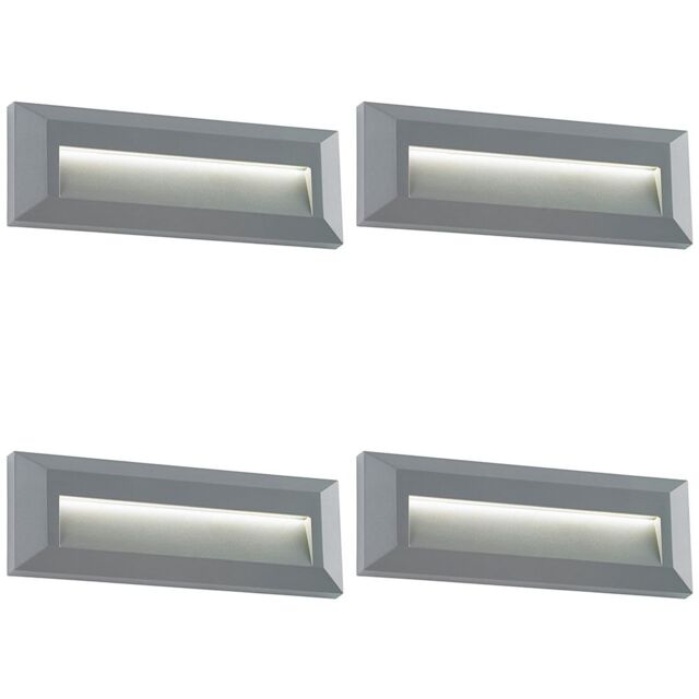 Loops 4 PACK Outdoor Pathway Guide Light - Indirect 2W Warm White LED - Gray ABS - image 1