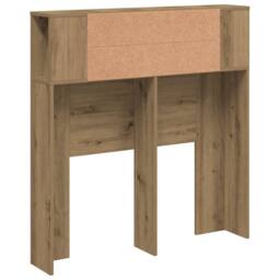 Berkfield Home Headboard Cabinet Artisan Oak 100x19x104.5 cm Engineered Wood in Brown - thumbnail 6